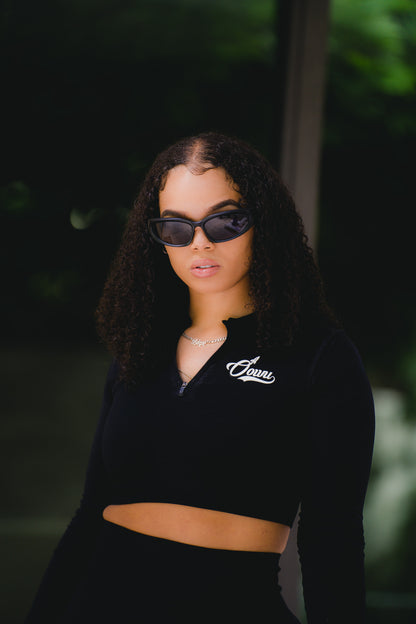 Women's Half Zip Crop Top