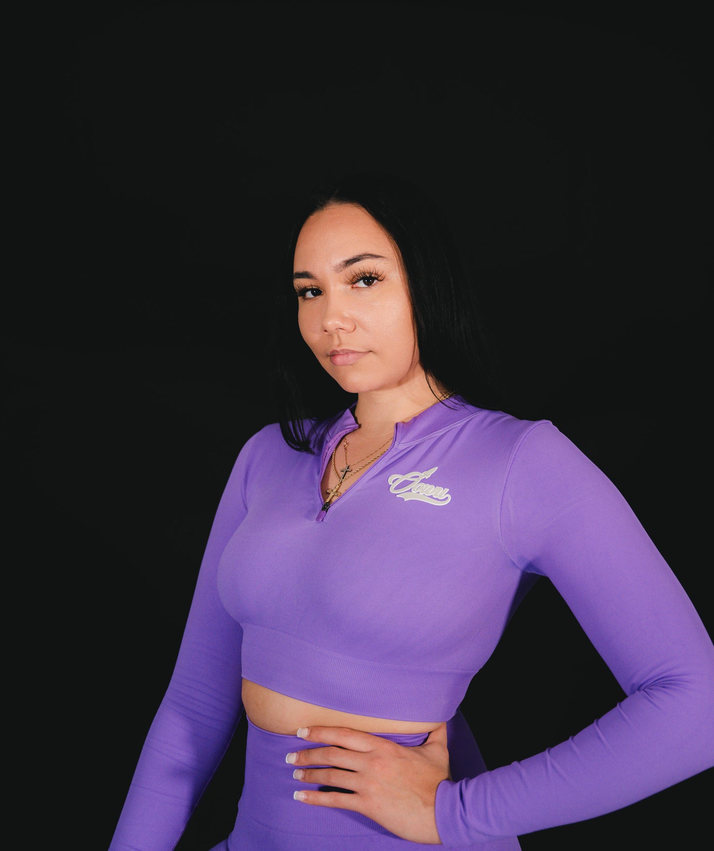 Women's Half Zip Crop Top