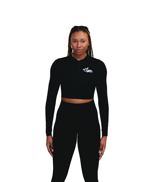 Women's Half Zip Crop Top - OOWU.US